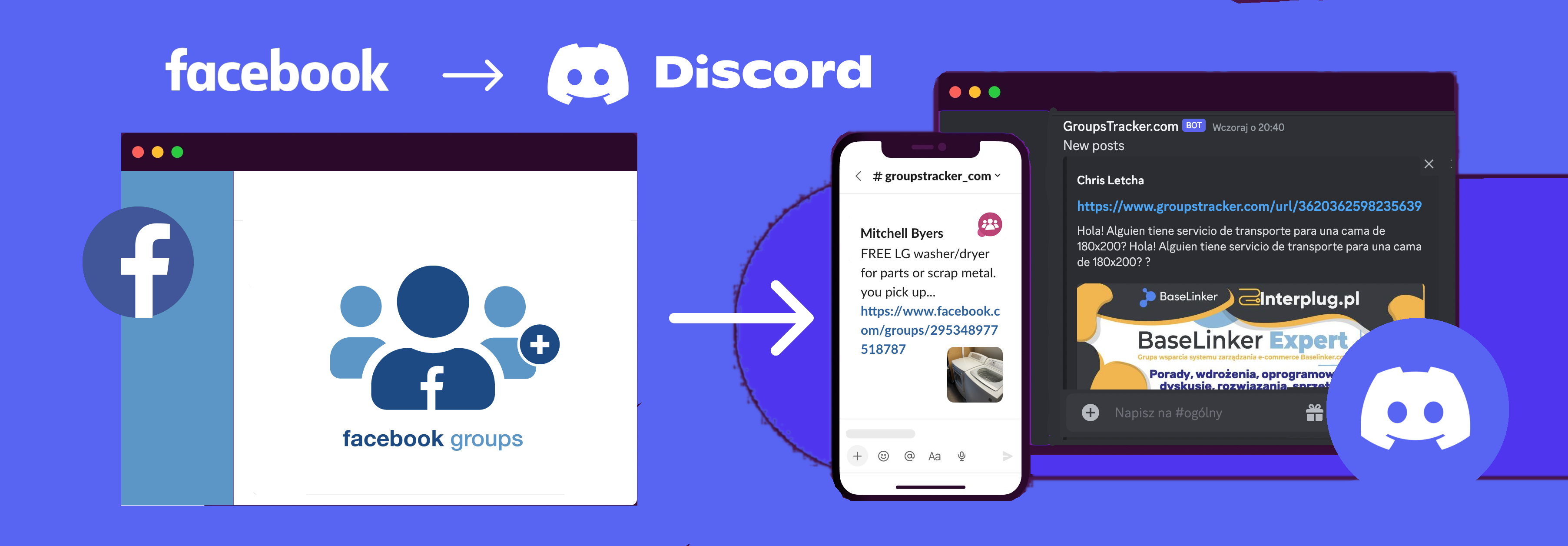 sending facebook groups posts to discord