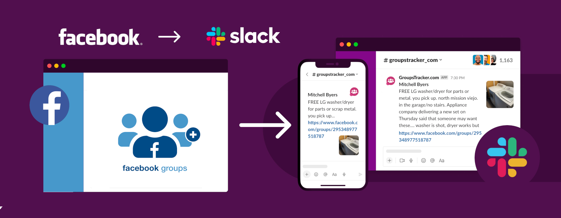 sending facebook groups posts to slack